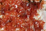 Ruby Red Vanadinite Crystals on Pink Barite - Morocco #82380-2